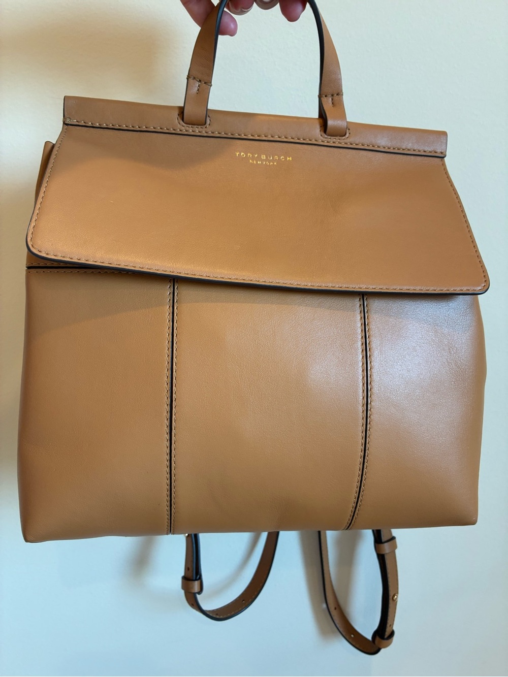 Tory Burch Tan Leather Structured Top Handle Tote Bag